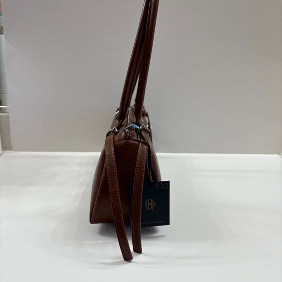 House of Harlow 1960 - Barrel Shoulder Bag - Brown Vegan Leather - NWT - Picture 8 of 13